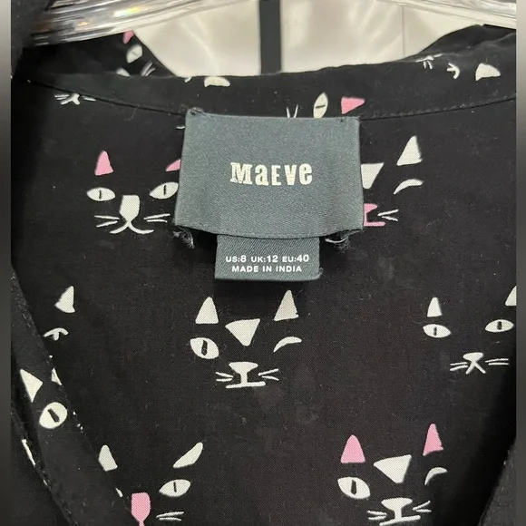 MAEVE ANTHROPOLOGIE SILKY CAT BLOUSE - Picture 2 of 3